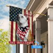 THF0202 American Bulldog God Bless America Personalized Flag
