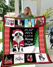 DDUSAB121102 Border Collie Xmas Fleece Blanket – Made in USA