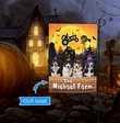 TUF1103 Border collie Halloween Farm Personalized Flag