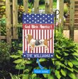 CHFD3012 Basset Hound God Bless America Personalized Flag