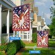 DIF6012-Basset Hound God bless america - 4th of july Personalized Flag
