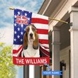 CHFD3002 Basset Hound God Bless America Personalized House Flag