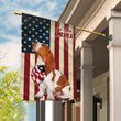 THF0116 Basset Hound God Bless House Flag