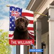 CHFD3009 Newfoundland Dog God Bless America Personalized House Flag