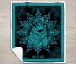 MHQD2007 Pug Mandala Quilt Blanket