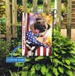 HUF0106 Pug Personalized Flag
