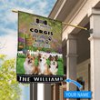 BIF1430 Corgi Don't bother knocking Personalized Flag