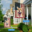 THF0168 Corgi God Bless America Personalized Flag