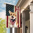 THF0123 Corgi God Bless House Flag