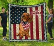 Dachshund God Bless America Quilt Bed Set & Quilt Blanket