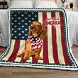 Dachshund God Bless America Quilt Bed Set & Quilt Blanket