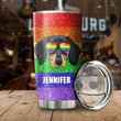 MHUCHO103 Black Dachshund LGBT Personalized Stainless Steel Tumbler