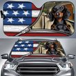 DIC4026-Black dachshund Car Sun shade