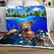 DIEDOG2307003-DIQDOG2307003 Dachshunds DIVING Quilt Bed Set & Quilt Blanket