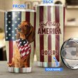 THU0175 Dachshund God Bless America Personalized Stainless Steel Tumbler