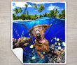 DIEDOG2307003-DIQDOG2307003 Dachshunds DIVING Quilt Bed Set & Quilt Blanket