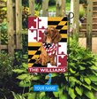 DIFDS1006-Dachshund Maryland Personalized Flag