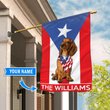 DIFDS1009-Dachshund Puerto rico Personalized Flag
