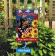 DIF12007- Black Dachshund Personalized Flag