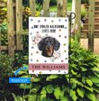 BIF20070402 Spoiled Dachshund Lives Here Personalized Flag