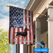 BIF20070902 Black Dachshund Welcome To Our Paradise Personalized Flag