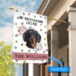 BIF20070402 Spoiled Dachshund Lives Here Personalized Flag