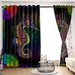 DIWA005-seahorses 2 WINDOW CURTAINS