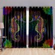 DIWA005-seahorses 2 WINDOW CURTAINS