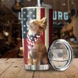 THU0174 Chihuahua God Bless America Personalized Stainless Steel Tumbler
