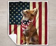 BIQ0403 Chihuahua Flag Fleece Blanket – Made in USA