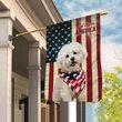 THF0118 Bichon Frisé God Bless House Flag