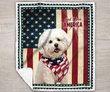 Bichon Frisé God Bless America Quilt Bed Set & Quilt Blanket