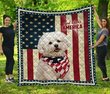 Bichon Frisé God Bless America Quilt Bed Set & Quilt Blanket
