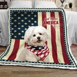 Bichon Frisé God Bless America Quilt Bed Set & Quilt Blanket