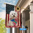 MHFCHO110 Bichon Frisé Hippie Personalized Flag