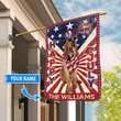 DIF6014-bloodhound God bless america - 4th of july Personalized Flag