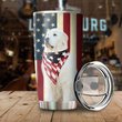 THU0177 Great Pyrenees God Bless America Personalized Stainless Steel Tumbler