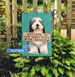 THF20072408 Old English Sheepdog-Welcome to our happy place Personalized Flag