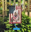 THF0294 Old English Sheepdog God Bless America Personalized Flag