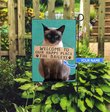 THF20072410 Siamese Cat-Welcome to our happy place Personalized Flag