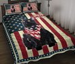 Black Cat God Bless America Quilt Bed Set & Quilt Blanket