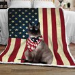 BIQ0503 Siamese Cat Flag Fleece Blanket – Made in USA