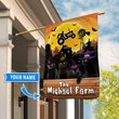 TUF1104 Black Cat Halloween Farm Personalized Flag