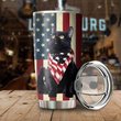 THU0169 Black cat God Bless America Personalized Stainless Steel Tumbler
