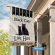 BIF2307 Beware Black Cats Live here Personalized Flag
