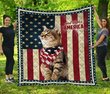 Cat God Bless America Quilt Bed Set & Quilt Blanket
