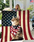 BIQ0501 Cat Flag Fleece Blanket – Made in USA