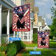 DIF6004- Black Cat God bless america - 4th of july Personalized Flag