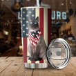 THU0179 Siamese Cat God Bless America Personalized Stainless Steel Tumbler