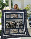 QUI71001 Siberian Husky Quilt Blanket